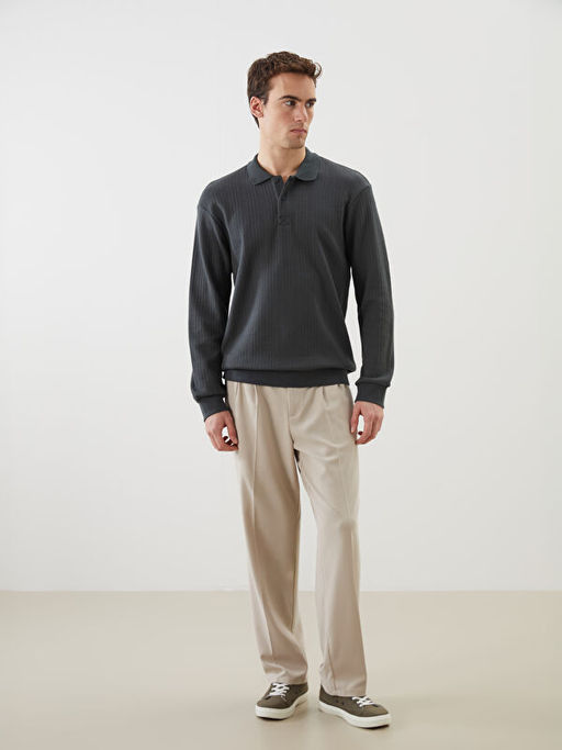 Polo Yaka Erkek Sweatshirt