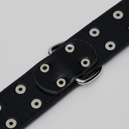 Ошейник клёпаный в 2 ряда, 65 х 3,4 см, ОШ 50-60 см, чёрный - Пижон фото 6