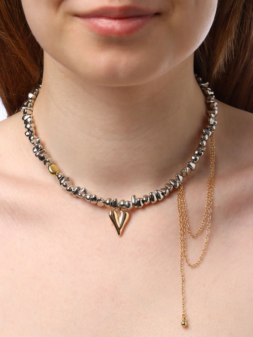 Колье «Сердце» водопад, цветной