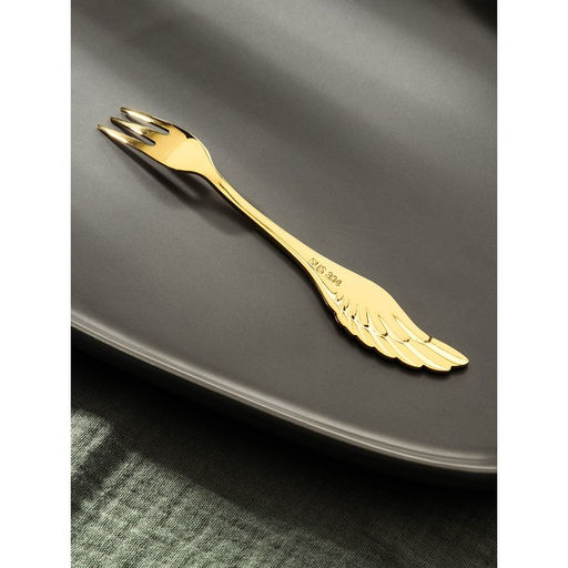 Вилка десертная из нержавеющей стали Magistro Wings, длина 14 см, цвет золотой  фото 2
