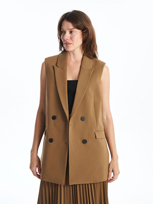 Kad?n Ceket Yaka D?z Klasik Yelek