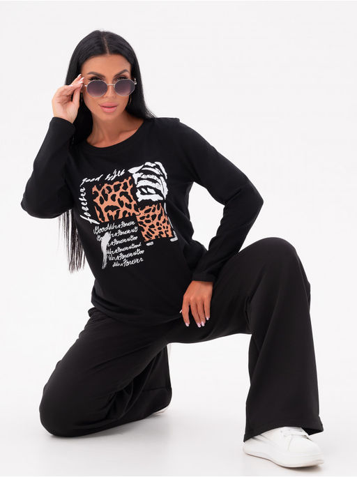 Лонгслив Форэвэр женский черный - София фото 10