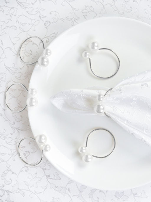 Кольца для салфеток 6 штук Бусины Серебро / JG03-3 /уп 200/ - Галеонтрейд фото 5