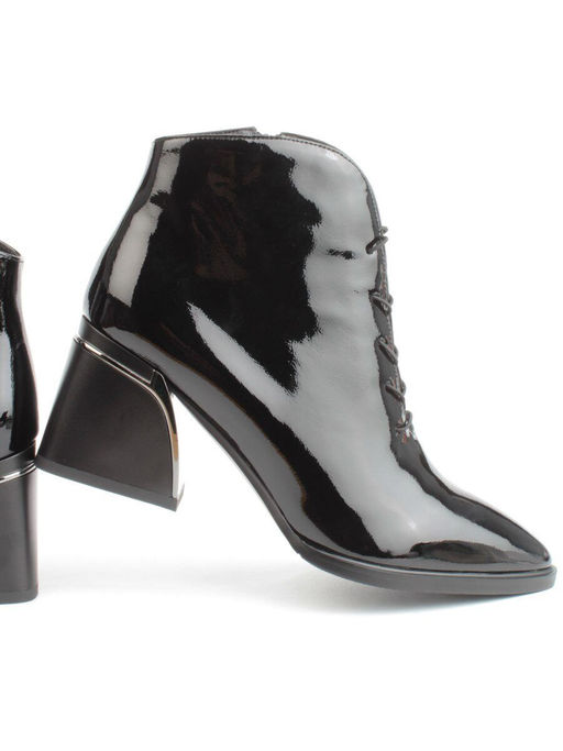 04-Z4229R-2 BLACK Ботильоны демисезонные женские (натуральная кожа, натуральная байка)