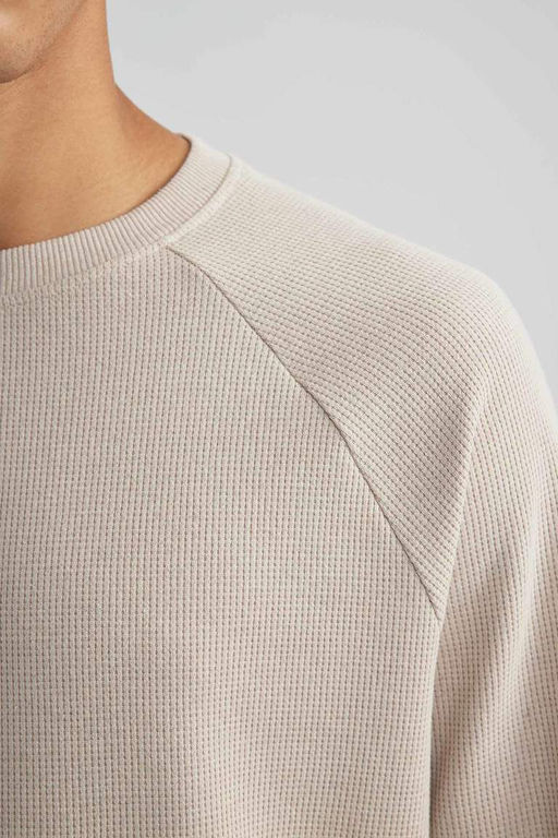 Толстовка стандартного кроя с круглым вырезом и вафельным узором - Defacto фото 6