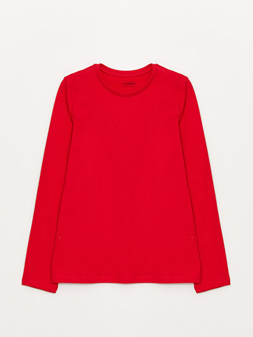 Bisiklet Yaka Basic Uzun Kollu K?z ?ocuk Ti??rt