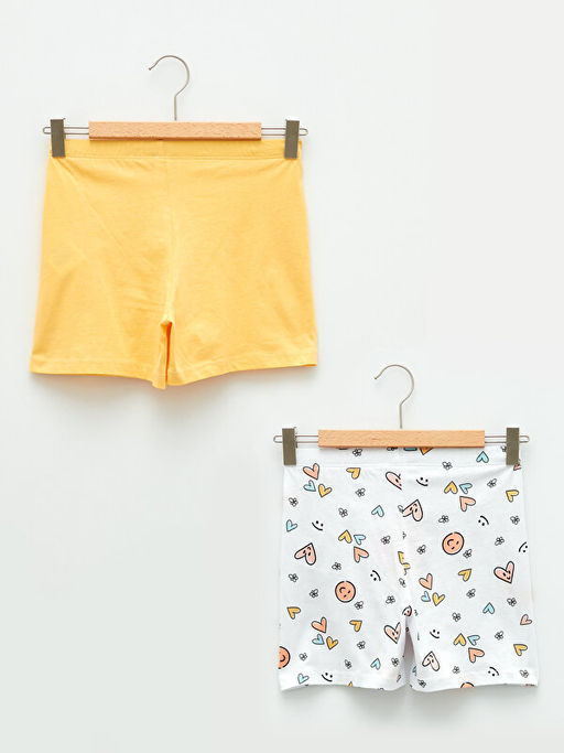 Beli Lastikli Bask?l? Pamuklu K?z ?ocuk Pijama ?ort 2li - Waikiki фото 2