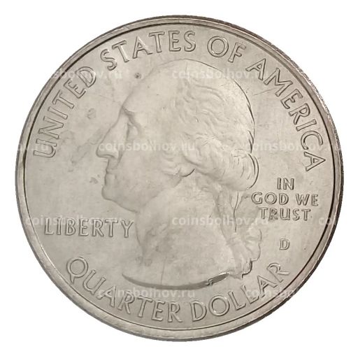 25 центов (1/4 доллара) 2019 года D США Национальные парки №48 Национальный монумент воинской доблести в Тихом океане