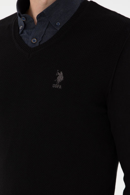Мужской черный базовый свитер - U.s. polo assn фото 7