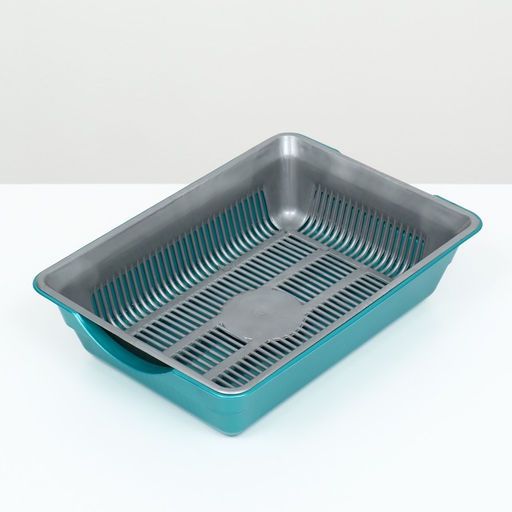 Туалет глубокий с сеткой 36 х 25 х 9 см, серый/бирюзовый - Simaland фото 3