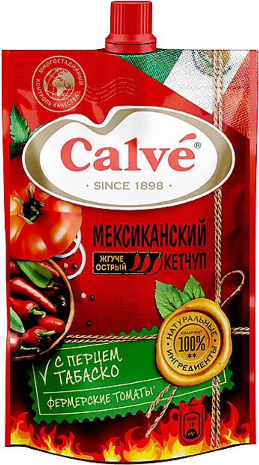 Calve, кетчуп Мексиканский с перцем табаско, 350 г  фото 2