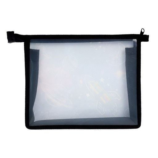 Папка для тетрадей А5, 190 х 230 х 50 мм, молния сверху, пластиковая, Calligrata Ракета  фото 3