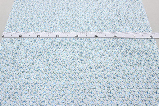 Ситец Цветики (голубые на белом), ш.0.8м, хлопок-100%, 100гр/м.кв - Купава фото 4