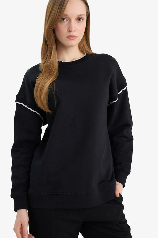 %100 Pamuk Regular F_t Sweatshirt Tunik - Defacto фото 2