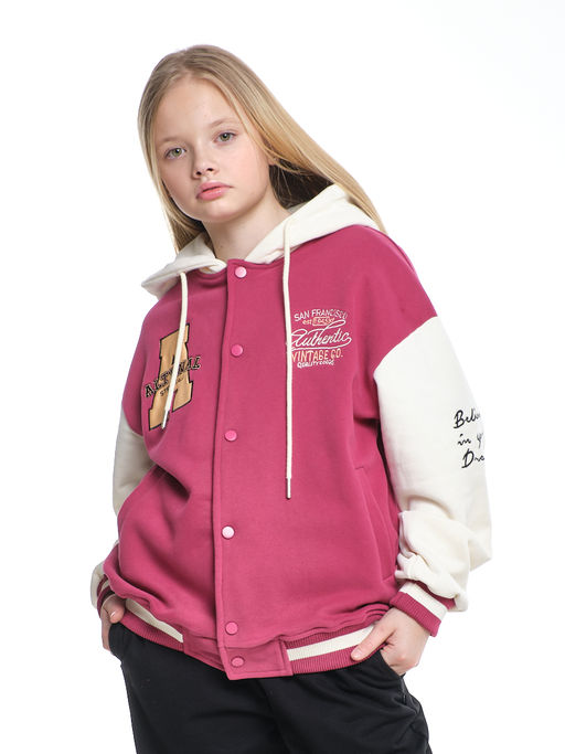 Толстовка с капюшоном с принтом 33-7647 красный - Mini maxi фото 17