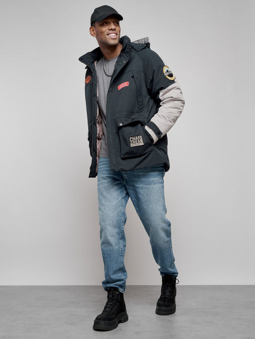 Куртка мужская зимняя с капюшоном молодежная темно-синего цвета 88906TS - Mtforce фото 20