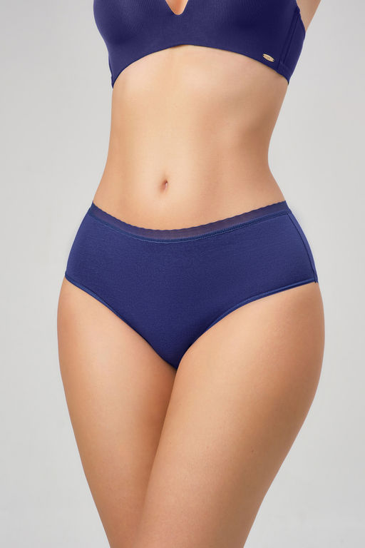 Набор трусов OIRO 0117 женские хлопковые изумруд/синий/бордовый 3 шт