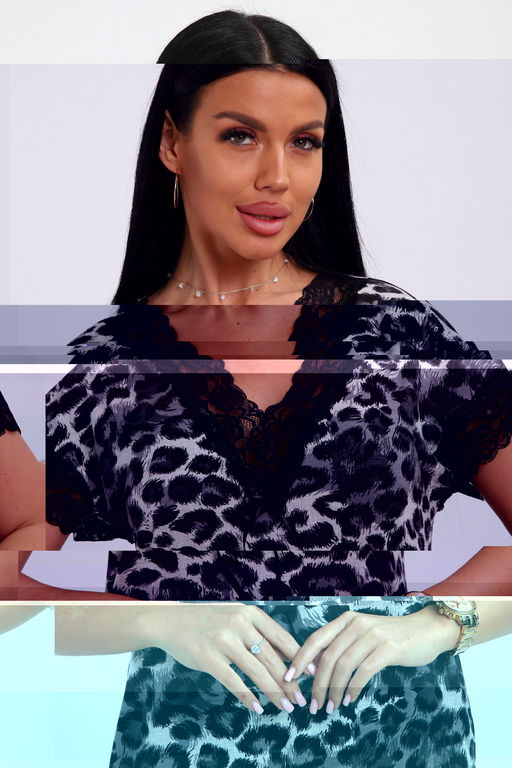 Туника женская из вискозы из вискозы Олеся серый леопард