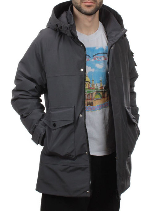 8897 DK. GRAY Куртка мужская зимняя облегченная (130 гр. холлофайбер)