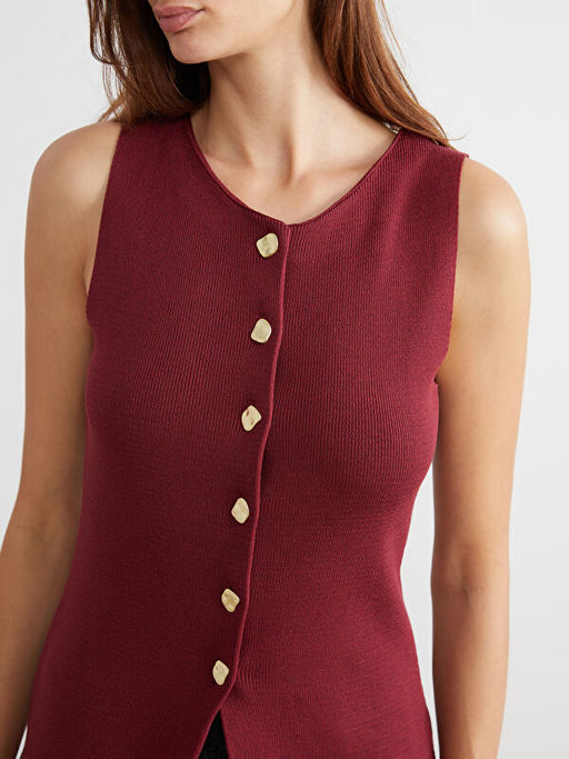 Bisiklet Yaka Kad?n Triko Yelek