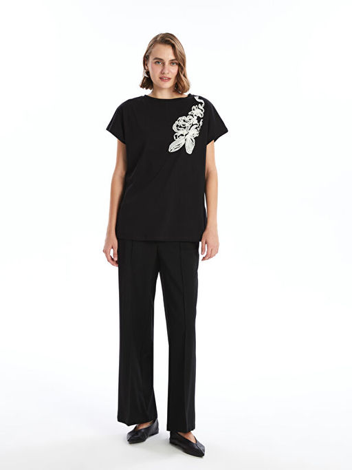 Bisiklet Yaka Nak??l? Kad?n Bluz