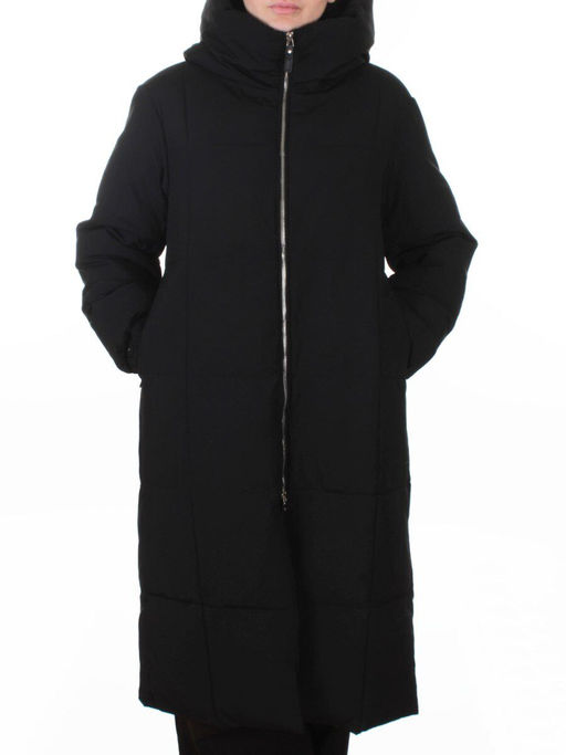9917 BLACK Пальто зимнее женское (150 гр. холлофайбер)