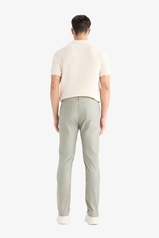 Slim Fit Yazl_k Chino Kanvas Dokulu Pantolon - Defacto фото 6