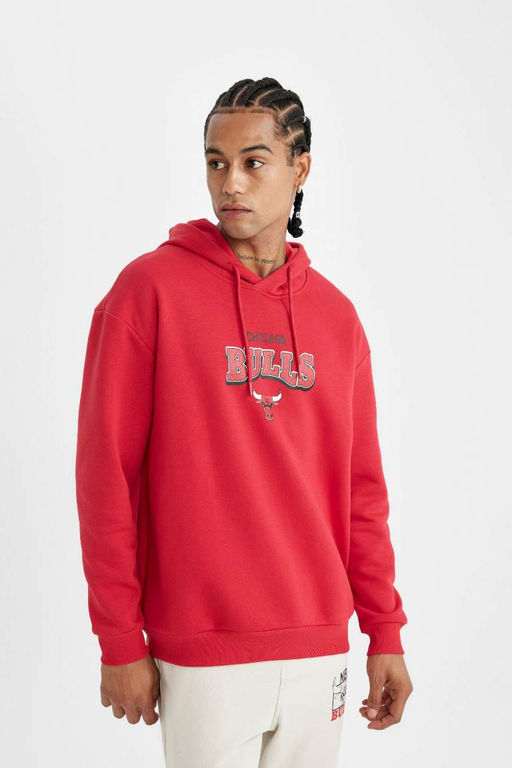 DeFactoFit Толстовка свободного покроя с капюшоном NBA Chicago Bulls  фото 4
