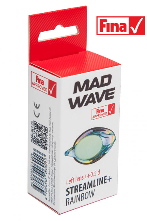 Линза с диоптриями для плавательных очков Streamline rainbow left - Mad wave фото 5