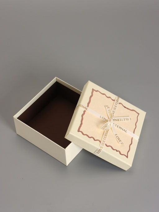 Набор подарочных коробок 3 в 1, прямоугольные с бантом, крем-брюле, 19×19×9.8; 17×17×8; 15×15×6.5 см