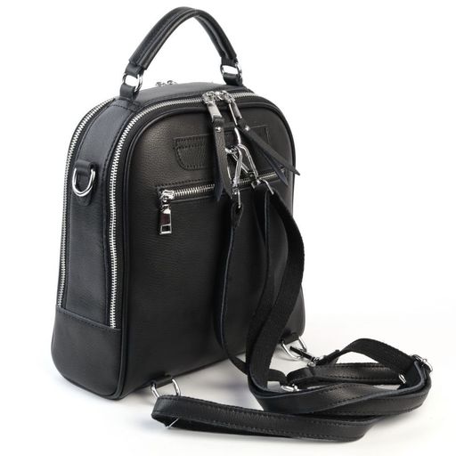 Женский кожаный каркасный рюкзак 88001-Е Блек - Sergio valentini фото 4