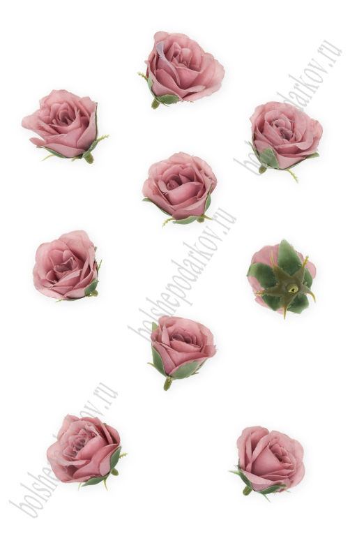 Головки цветов "Роза" 4 см (10 шт) SF-7874, дымчато-розовый