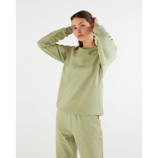 Костюм спортивный женский: свитшот, брюки, MINAKU: Casual Collection, размер 46, фисташковый