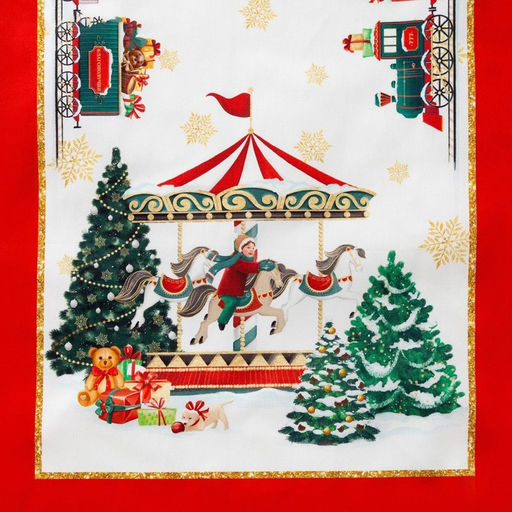 Дорожка на стол новогодняя Новогодняя ярмарка 40*147 см, 100% хл, саржа 190гр/м2 - Этель фото 4