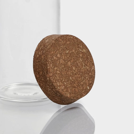 Банка для хранения «Классика», 1 л, 8.5×21 см, с пробковой крышкой, стекло, прозрачная