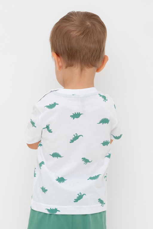 Crockid _ КР 302737/белый,дино к558 фуфайка (футболка) д/мал яс  фото 5