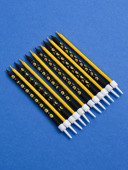 Свечи для торта Дискотека, 12 шт., золотой и черный - Страна карнавалия фото 4