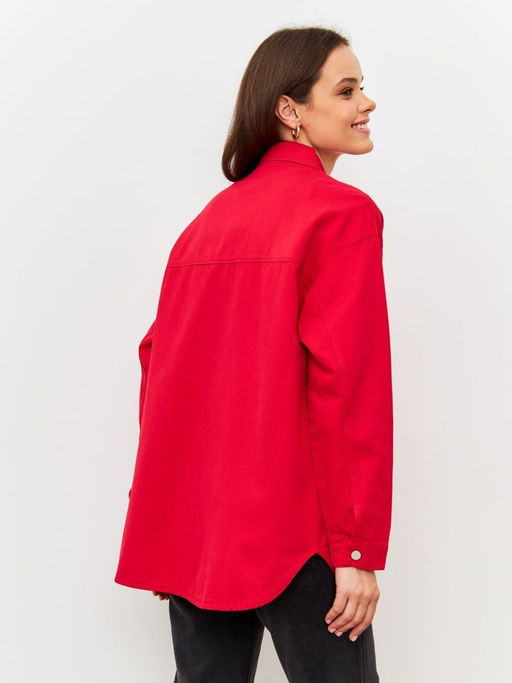 K10182 Джинсовая рубашка КРАСНЫЙ