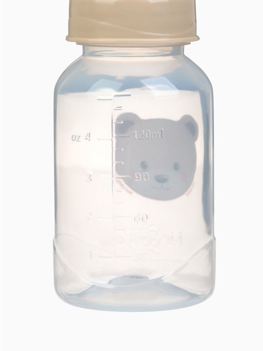 Бутылочка для кормления Bear 150 мл, цилиндр, бежевый Mum&Baby