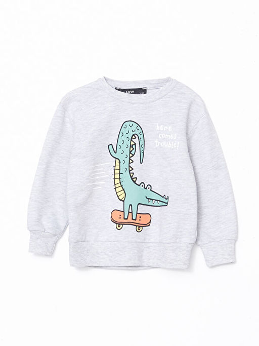 Bisiklet Yaka Bask?l? Erkek Bebek E?ofman Tak?m