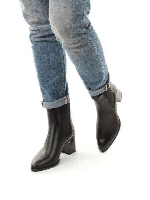 01-PCT161-1 BLACK Ботинки Челси демисезонные женские (натуральная кожа, байка) - Фабричный китай фото 4