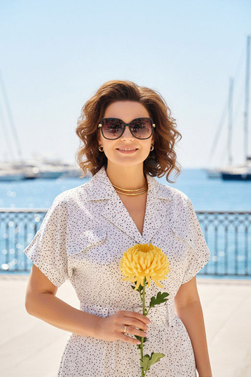 Платье Liliana 1521 белый+горох