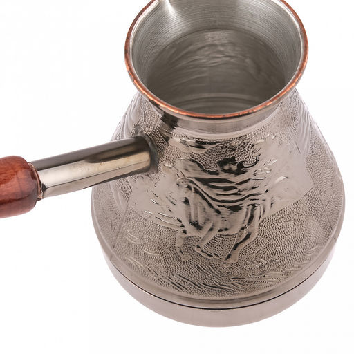 Турка медная 400мл "Степь", д9см, h10,9см, s0,8мм, деревянная ручка, "Символ 2026 года" (Россия)