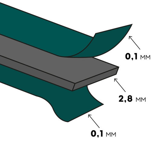 Мат для резки, трёхслойный, двусторонний, 45×30 см, А3, зелёный