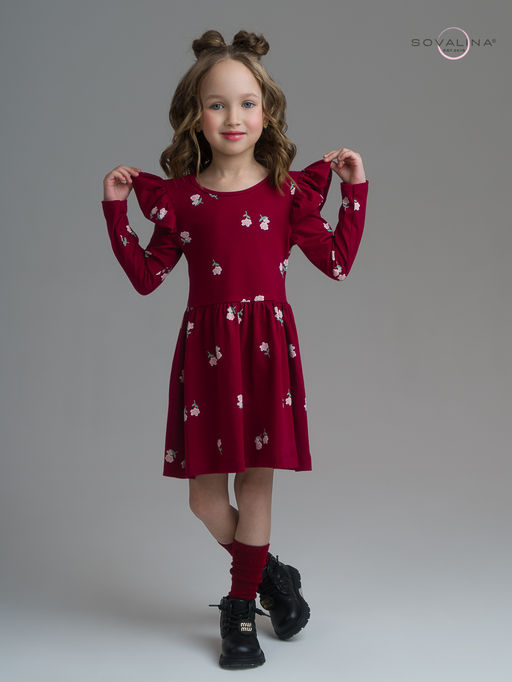 Платье Фея лютики бордо - Sovalina фото 13