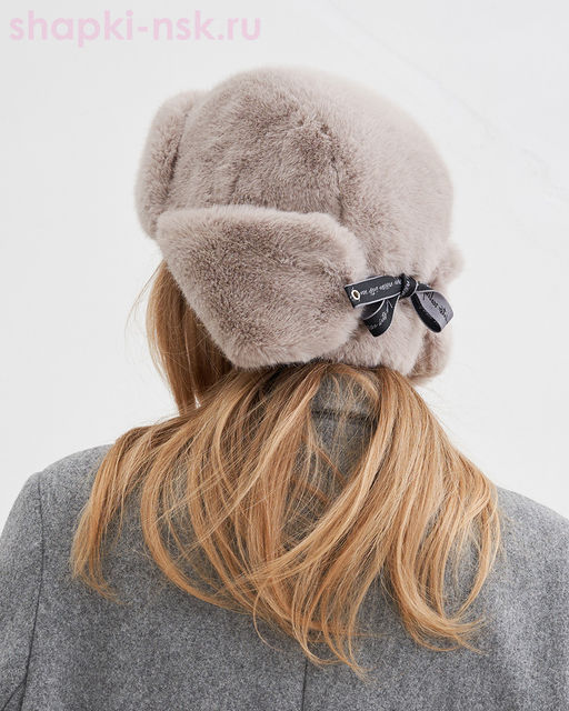 Дина экомех ласка Ушанка женская флис (56-58)