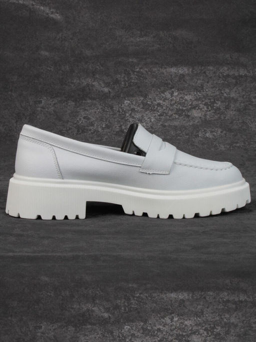 03-PDD178-1 GRAY WHITE Лоферы женские (натуральная кожа)