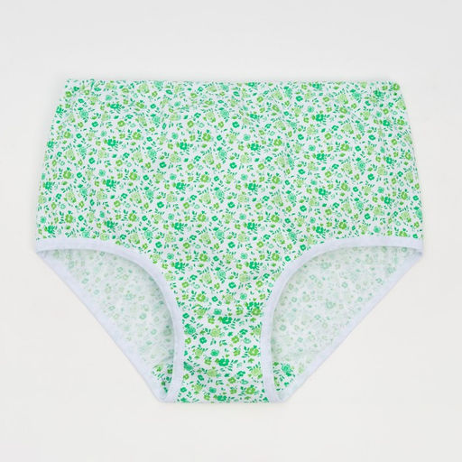 Трусы женские слипы, цвет зелёный/белый, размер 56