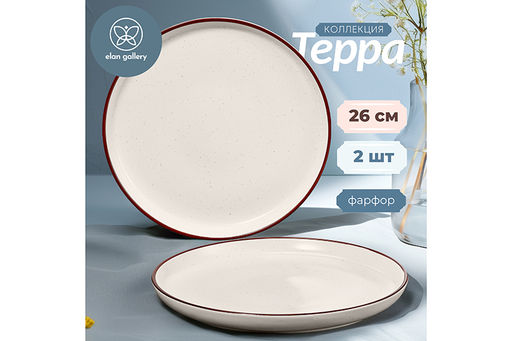 Набор 2 тарелок с прямым бортом 26,5*26,5*3 см Терра - Elan gallery фото 8