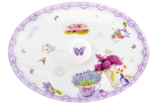 Жюльенница-кокотница 250 мл 16*10*8 см Лаванда с крышкой, NEW BONE CHINA - Elan gallery фото 6